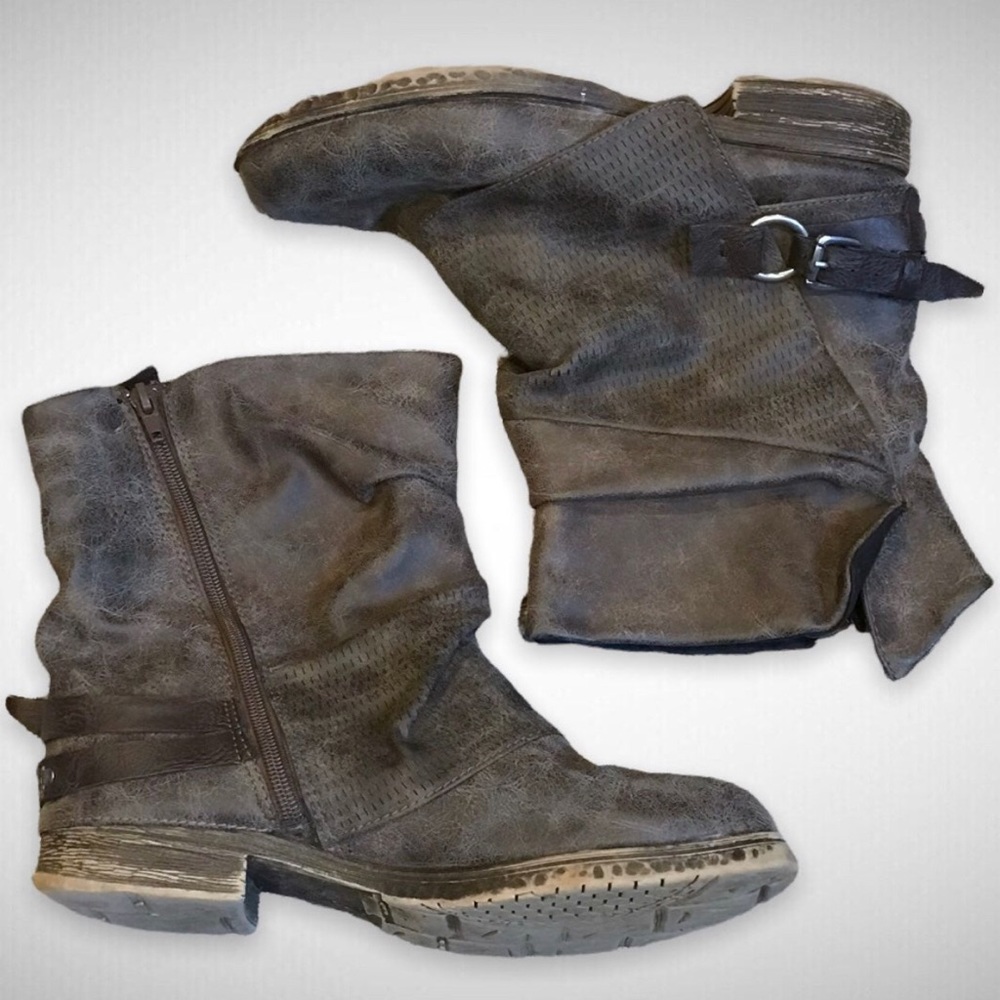 Jellypop Vegan Leather Urban Harness Zip Ankle Boots